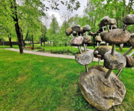 5. Парк оборудован скамейками, рядом сразу несколько детских площадок и полноценный пляж. 6